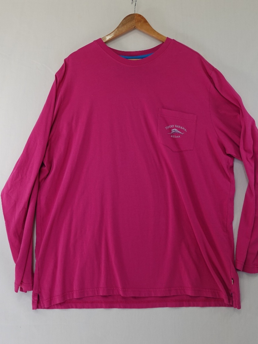 Tommy Bahama Men's XXL Relax Crew Neck Pima Cotton T-Shirt Pink Long Sleeve